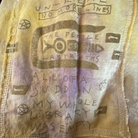 THE PEOPLE OF THE LABYRINTHS Low rise linen yellow and purple tiedye flared pant - Picture 5 of 6